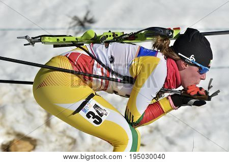 Cheile Gradistei, Roamania - January 30: Unknown Competitor In Ibu Youth&junior World Championships