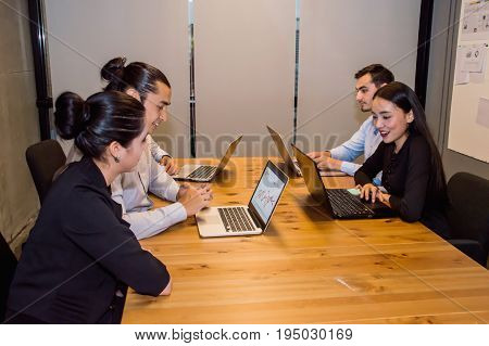 Business people are working hard in the office.