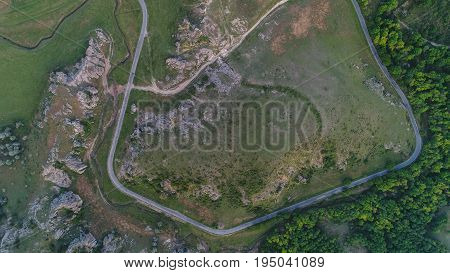 mountain landscape with some of the oldest limestone rock formations in Europe in Dobrogea Gorges (Cheile Dobrogei) Romania