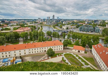 Beautiful Panorama Of Vilnius Old Town, Lithuania
