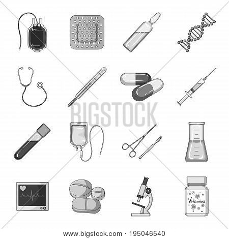 A movie camera, a floodlight, a chromakey and other equipment for the cinema.Making movie set collection icons in monochrome style vector symbol stock illustration .