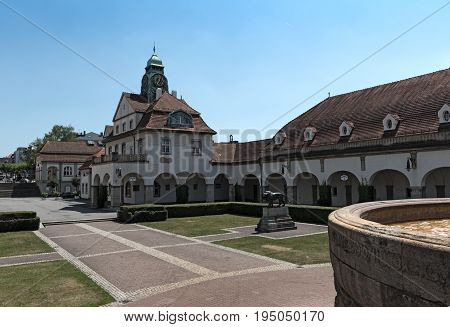 BAD NAUHEIM, GERMANY-JULY 06.07.2017: Sprudelhof spa house, Bad Nauheim, Hesse, Germany