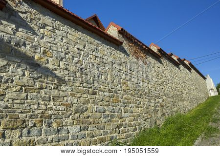 Firm tall wall in Kamyanets Podilsky, Ukraine