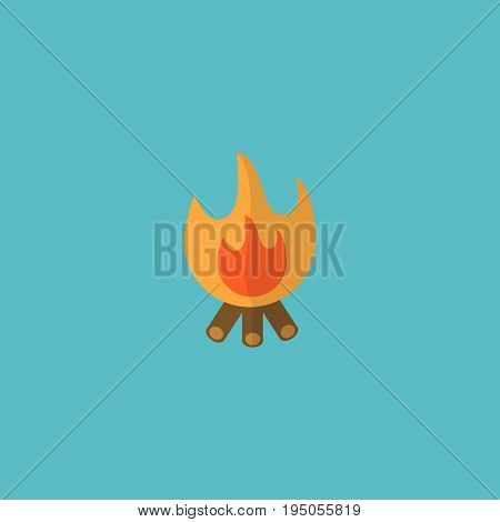 Flat Icon Bonfire Element. Vector Illustration Of Flat Icon Fire Isolated On Clean Background. Can Be Used As Bonfire, Fire And Balefire Symbols.