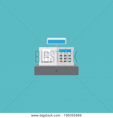 Flat Icon Cash Register Element. Vector Illustration Of Flat Icon Till Isolated On Clean Background. Can Be Used As Till, Cash And Register Symbols.