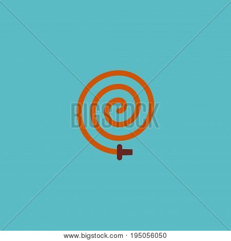 Flat Icon Hosepipe Element. Vector Illustration Of Flat Icon Garden Hose Isolated On Clean Background. Can Be Used As Hosepipe, Garden And Hose Symbols.