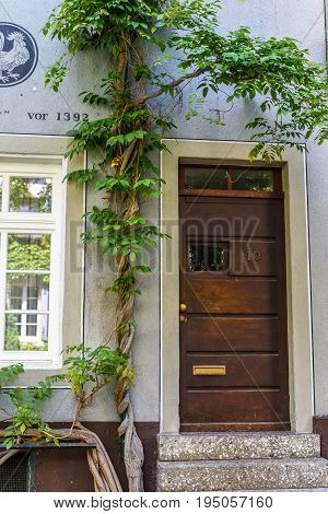 FREIBURG IM BREISGAU, GERMANY - May 17, 2017: old town street in Freiburg, a city in the south-western part of Germany