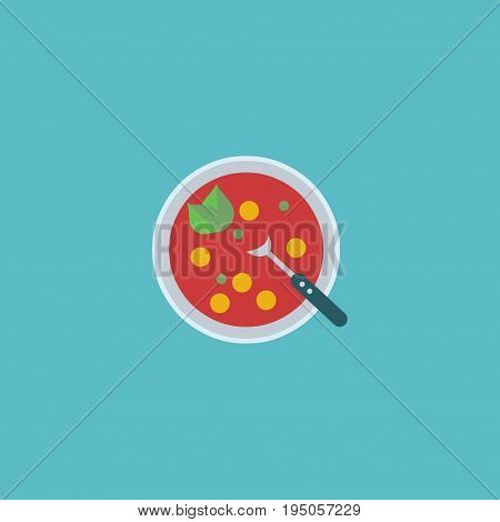 Flat Icon Soup Element. Vector Illustration Of Flat Icon Broth Isolated On Clean Background. Can Be Used As Soup, Broth And Bowl Symbols.