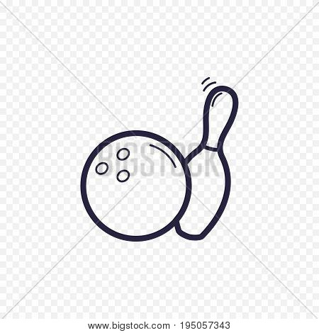 Bowling Line Icon. Sport Game Kegling Thin Linear Signs. Outline Concept For Websites, Infographic,