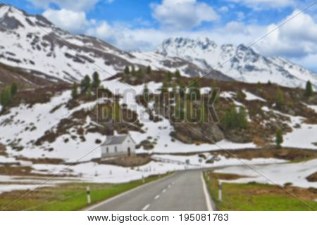 Abstract blurred background of the Swiss Alps