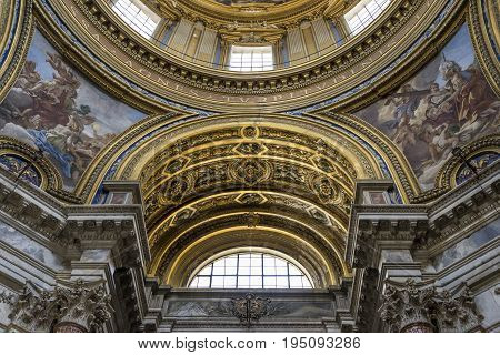 Church Saint Agnes (Santa Agnese) in Agone. Church by Francesco Borromini. 17-th century Baroque church in Rome. Italy June 2017
