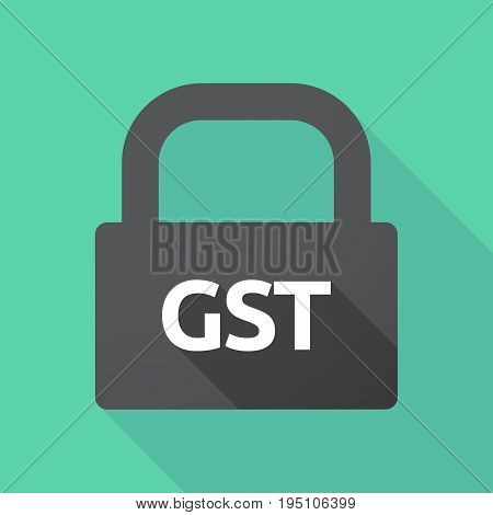 Long Shadow Lock With  The Goods And Service Tax Acronym Gst