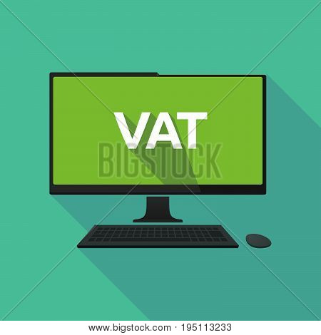 Long Shadow Computer With  The Goods And Service Tax Acronym Gst