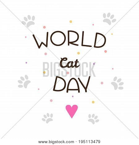 World Cat Day. International holiday. Vector illustration