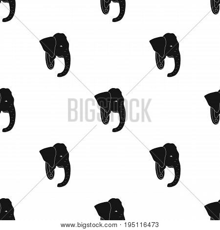 Stuffed elephant head.African safari single icon in black style vector symbol stock illustration .