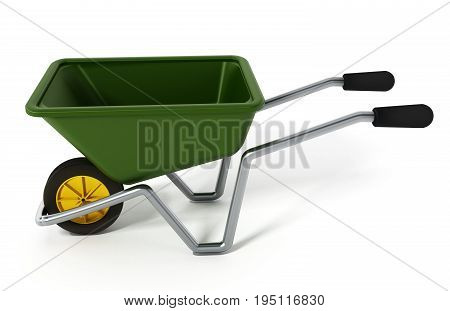 Hand barrow isolated on white background. 3D illustration.