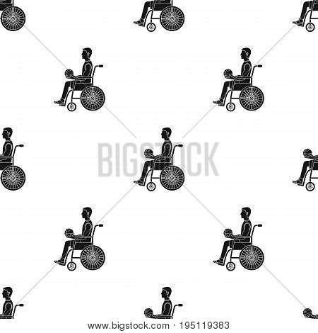 Basketball player disabled.Basketball single icon in black style vector symbol stock illustration .