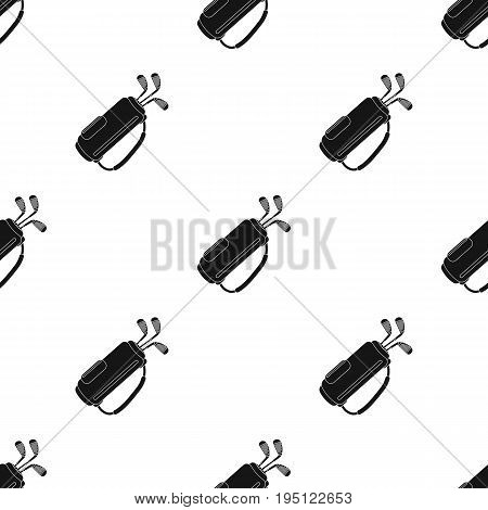 A bag with golf clubs.Golf club single icon in black style vector symbol stock illustration .