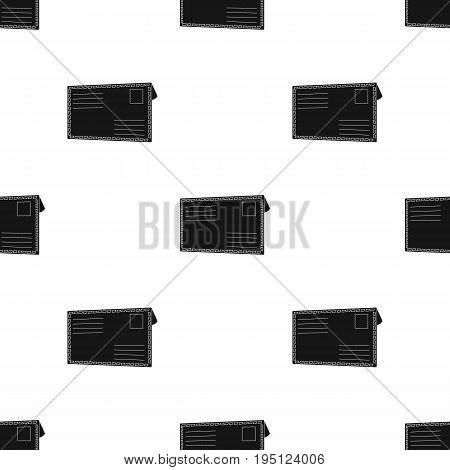 Postal envelope.Mail and postman single icon in black style vector symbol stock illustration .