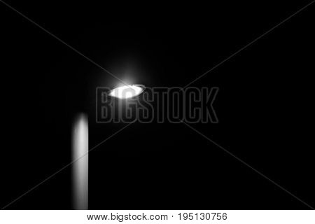 Night photograph of a street lamp in a park