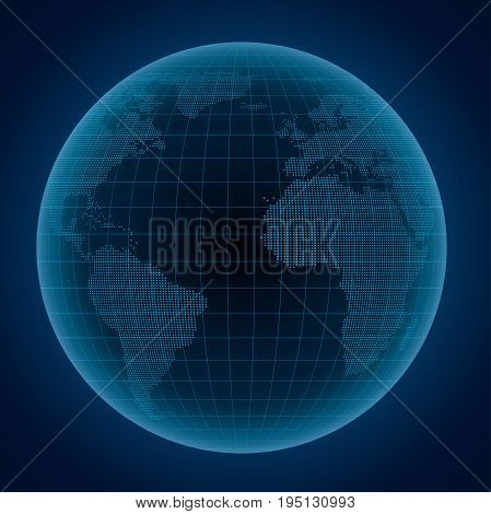 Abstract globe with dotted map EPS 10 contains transparency laered vector file.