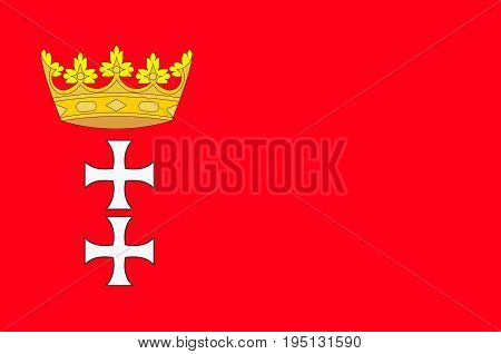 Flag of Gdansk is a city in Poland. Vector illustration