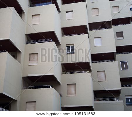 Group of balconies configuring a geometric figure