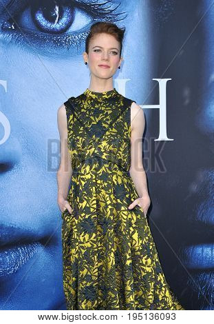 Rose Leslie at the HBO's 'Game Of Thrones' Season 7 premiere held at the Walt Disney Concert Hall in Los Angeles, USA on July 12, 2017.