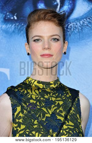 Rose Leslie at the HBO's 'Game Of Thrones' Season 7 premiere held at the Walt Disney Concert Hall in Los Angeles, USA on July 12, 2017.