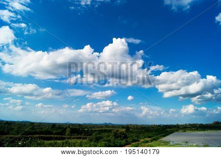 The sky is covered with white clouds.