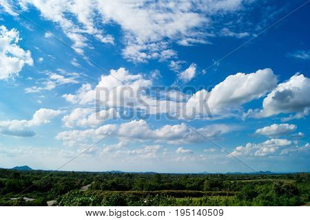 The sky is covered with white clouds.