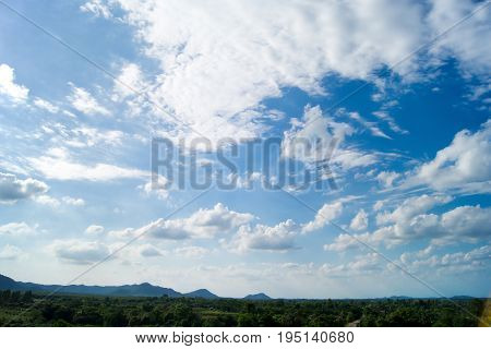 The sky is covered with white clouds.