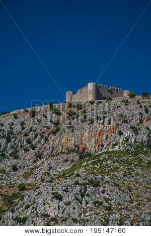 Vertical view of Montgri Castel in Catalonia