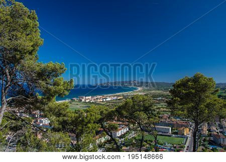 High view of Estartit bay on the Costa Brava of Catalonia
