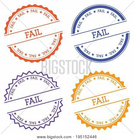 Fail Badge Isolated On White Background. Flat Style Round Label With Text. Circular Emblem Vector Il
