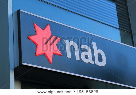 MELBOURNE AUSTRALIA - JUNE 30, 2017: National Australia Bank NAB. NAB is one of the four largest bank in Australia and 17th in the world.