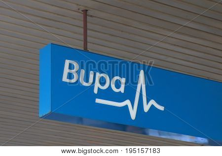 MELBOURNE AUSTRALIA - JUNE 30, 2017: Bupa healthcare. Bupa is an international healthcare group with origins and headquarters in the United Kingdom