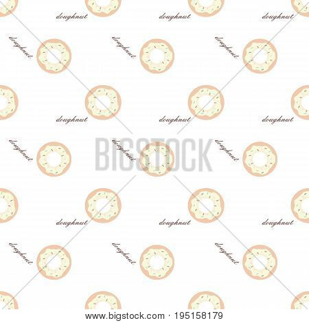 Vector Seamless Background Image Colorful Tea Time Sweet Dessert Donut Doughnut