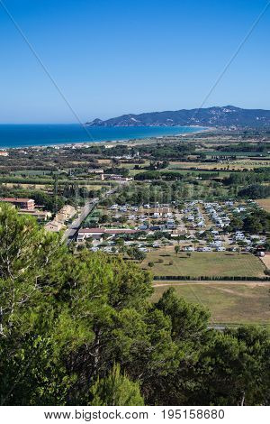 High view of Estartit bay on the Costa Brava of Catalonia