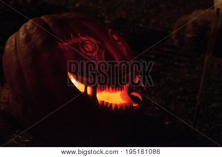 CHADDS FORD, PA - OCTOBER 26: View of The Great Pumpkin Carve carving contest on October 26, 2013