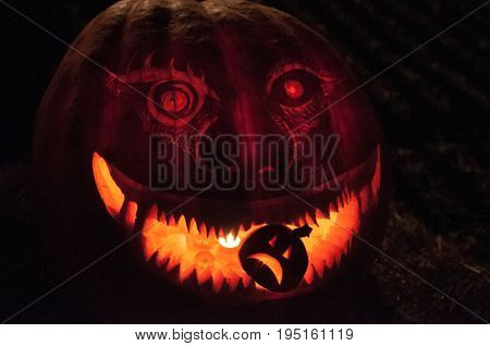 CHADDS FORD, PA - OCTOBER 26: View of The Great Pumpkin Carve carving contest on October 26, 2013