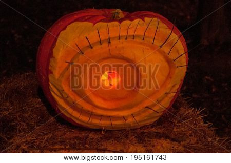 CHADDS FORD, PA - OCTOBER 26: View of The Great Pumpkin Carve carving contest on October 26, 2013