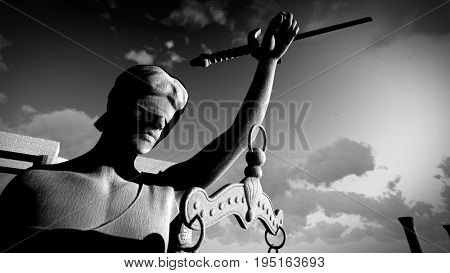 Broken lady of justice 3d rendering