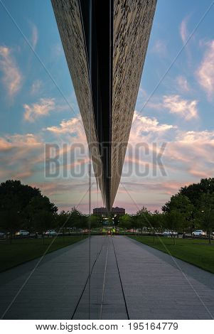 WASHINGTON DC, USA - JULY 8:  National Museum of African American History and Culture in Washington DC on July 8, 2017. The museum opened on September 24, 2016.