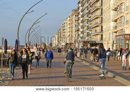 Promenade Of The Belgian Seaside Resort De Panne