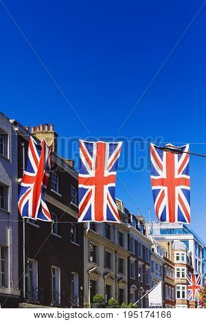 LONDON UNITED KINGDOM - August 12th 2016: Detail of Bruton Street in the affluent area of Mayfair in London city centre
