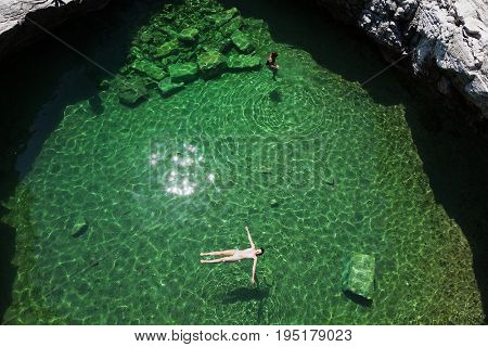 Giola Natural Pool on Thassos island, Greece 
