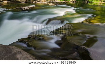 Background Landscape With Waterfall In Yaremche Vilage In Ukraine