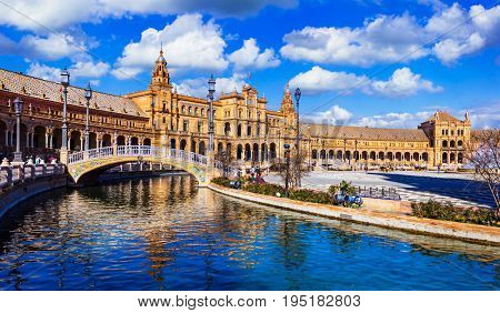 beautiful plaza Espana in Seviglia, Spain