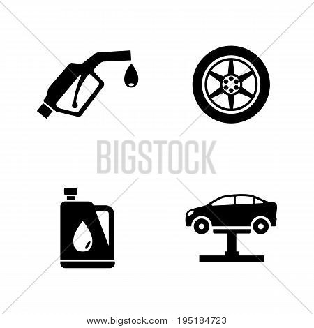Auto. Simple Related Vector Icons Set for Video, Mobile Apps, Web Sites, Print Projects and Your Design. Black Flat Illustration on White Background.